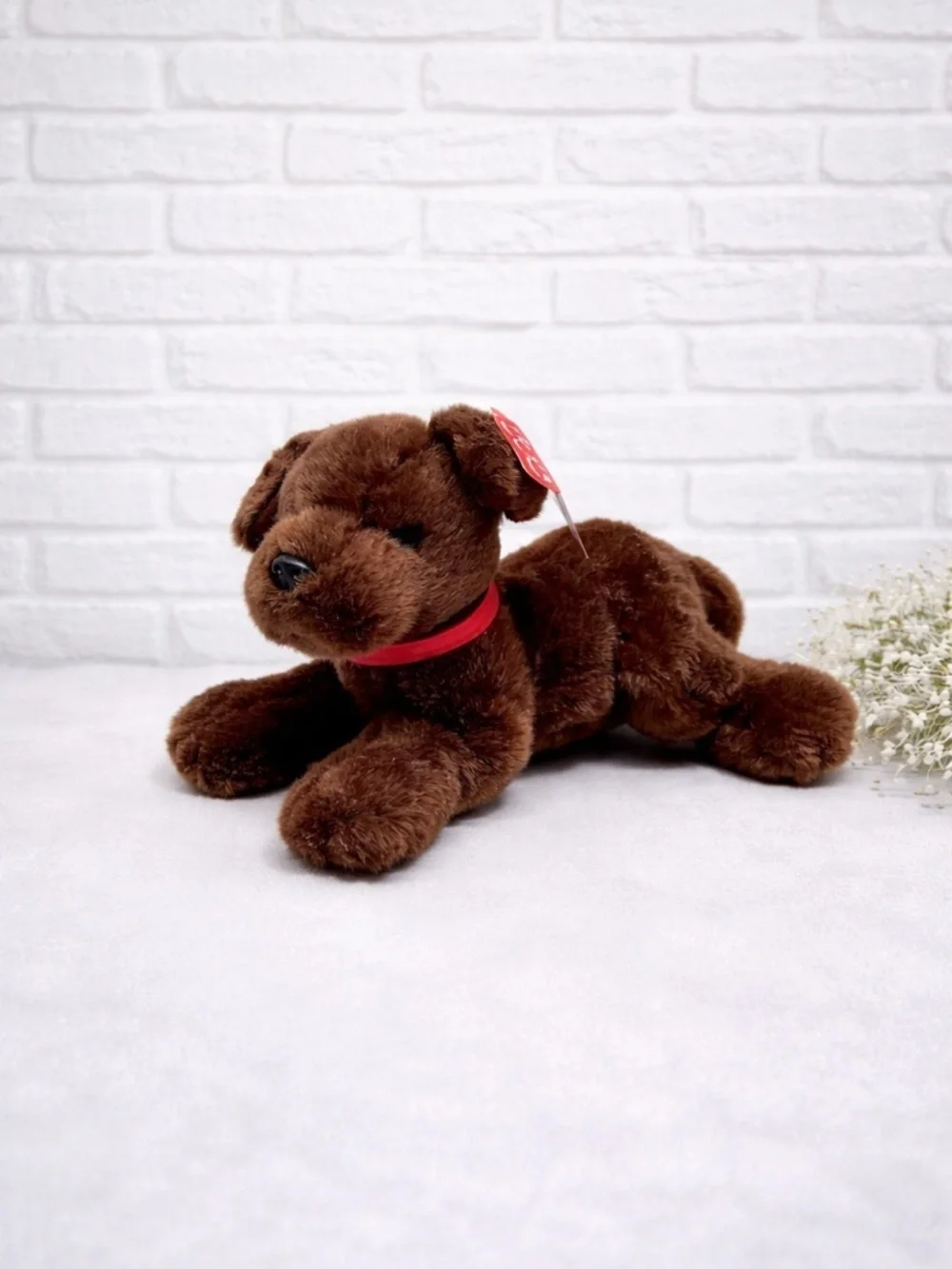 Vintage GUND “DIGGITY” PLUSH BROWN DOG RED COLLAR #1308 NEW OLD STOCK RARE